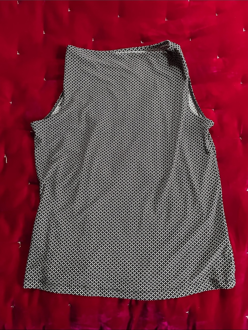 Talbots Black and White Geometric Tank Top